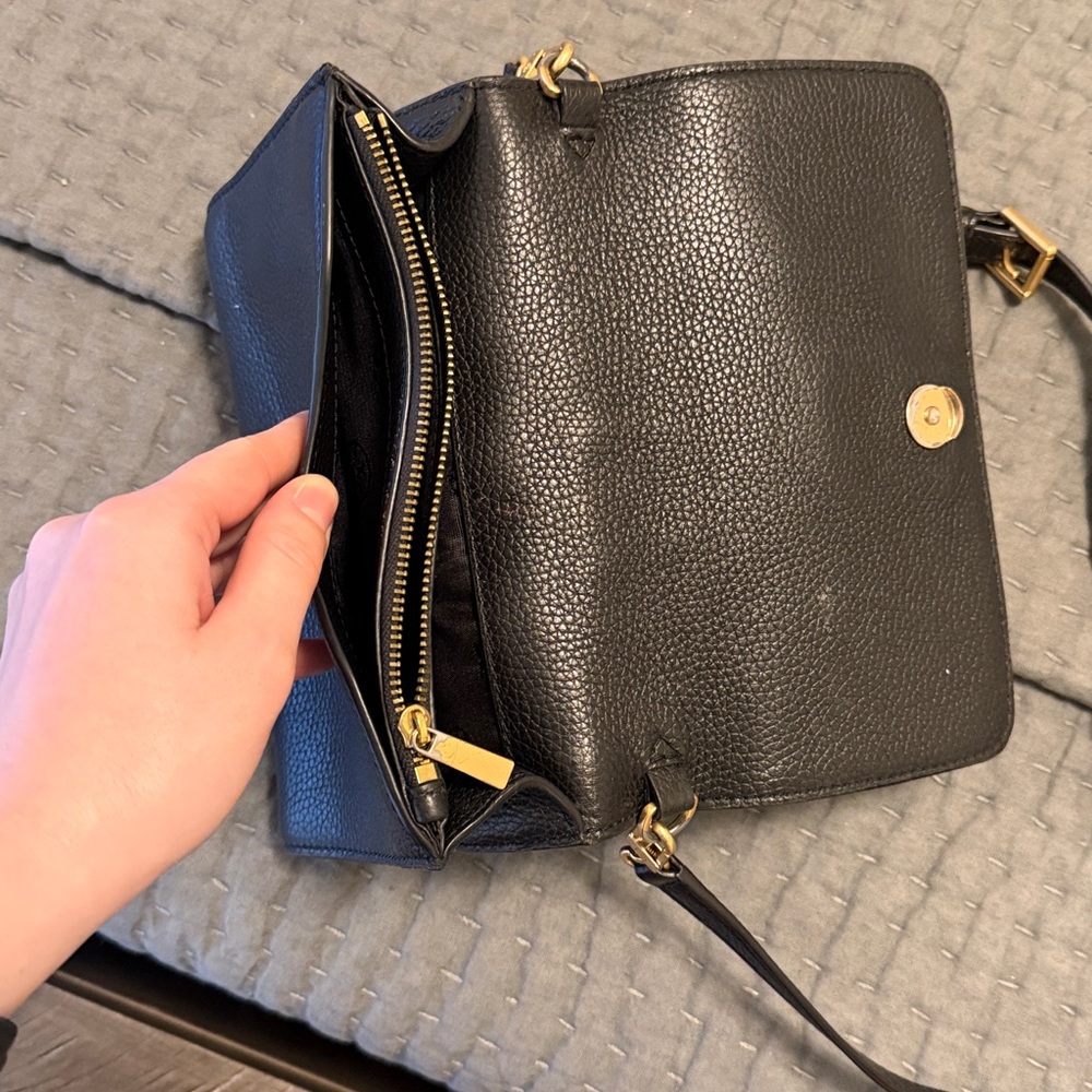 Tory Burch Black Crossbody Bag with Gold Logo - Picture 12 of 14